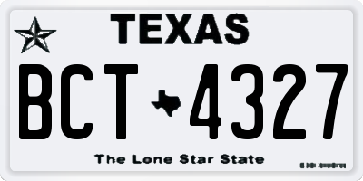 TX license plate BCT4327