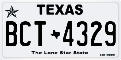 TX license plate BCT4329