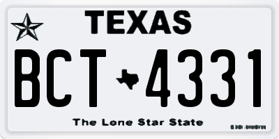TX license plate BCT4331