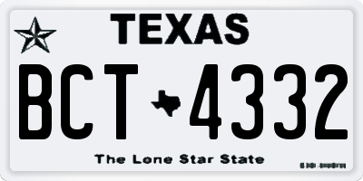 TX license plate BCT4332