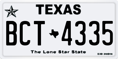 TX license plate BCT4335