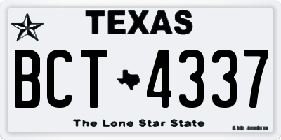TX license plate BCT4337