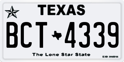 TX license plate BCT4339