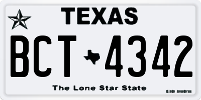 TX license plate BCT4342
