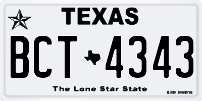 TX license plate BCT4343