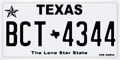 TX license plate BCT4344