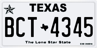 TX license plate BCT4345