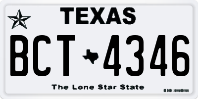 TX license plate BCT4346