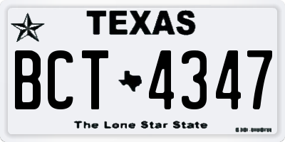 TX license plate BCT4347