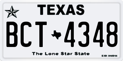 TX license plate BCT4348