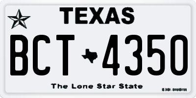 TX license plate BCT4350