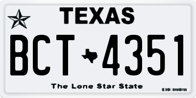 TX license plate BCT4351