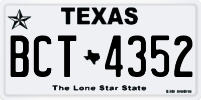 TX license plate BCT4352
