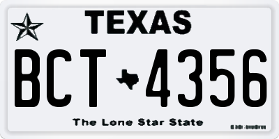 TX license plate BCT4356
