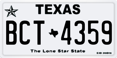 TX license plate BCT4359