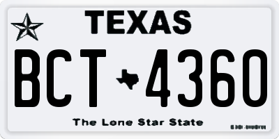 TX license plate BCT4360