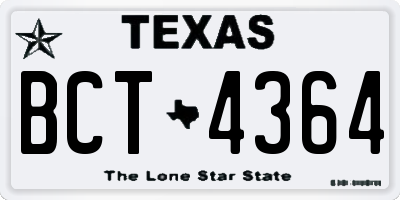 TX license plate BCT4364