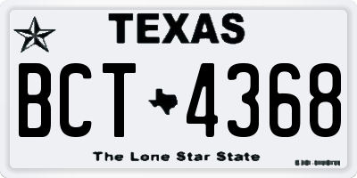 TX license plate BCT4368
