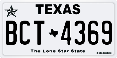 TX license plate BCT4369