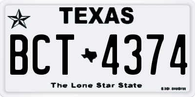 TX license plate BCT4374