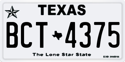TX license plate BCT4375