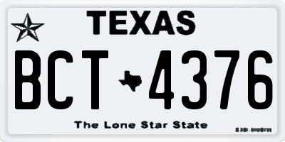 TX license plate BCT4376