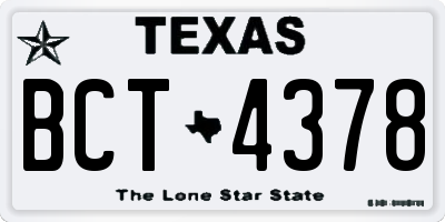 TX license plate BCT4378