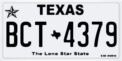 TX license plate BCT4379