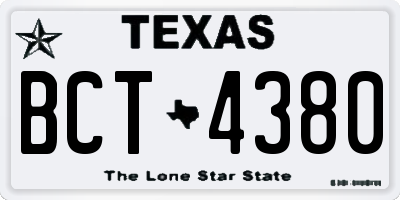 TX license plate BCT4380