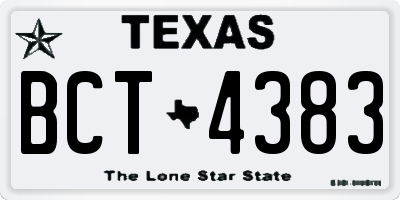 TX license plate BCT4383