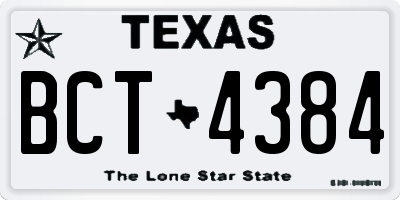 TX license plate BCT4384