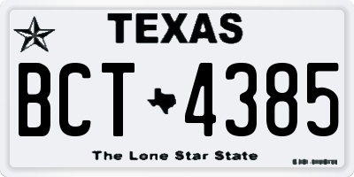 TX license plate BCT4385