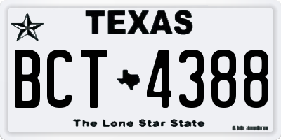TX license plate BCT4388