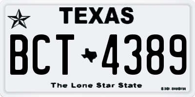 TX license plate BCT4389