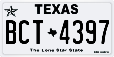 TX license plate BCT4397
