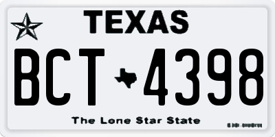 TX license plate BCT4398