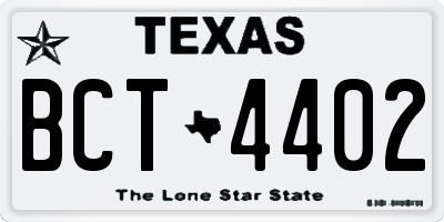 TX license plate BCT4402