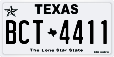 TX license plate BCT4411