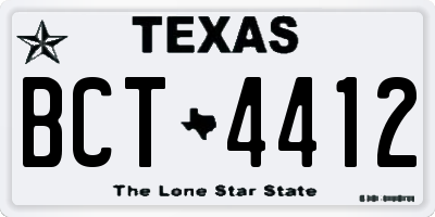 TX license plate BCT4412