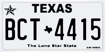 TX license plate BCT4415