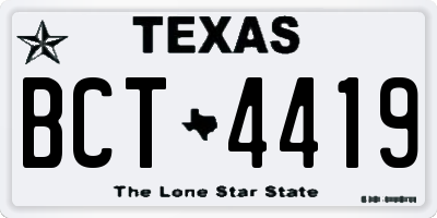 TX license plate BCT4419