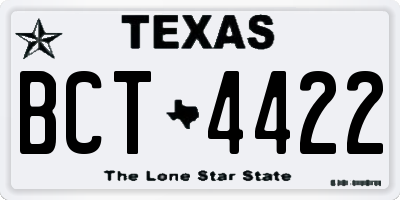 TX license plate BCT4422