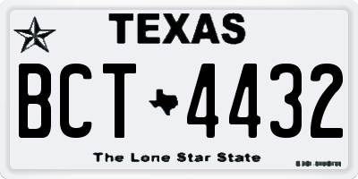 TX license plate BCT4432