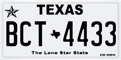 TX license plate BCT4433
