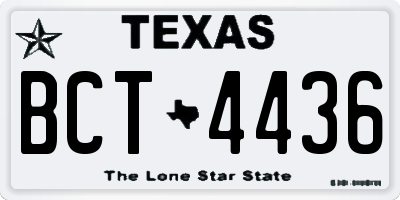 TX license plate BCT4436