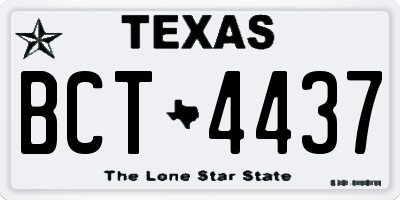 TX license plate BCT4437