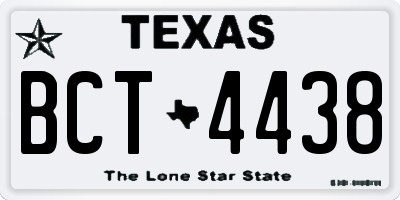 TX license plate BCT4438