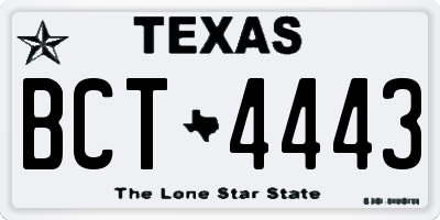 TX license plate BCT4443