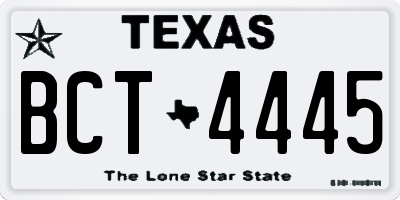 TX license plate BCT4445