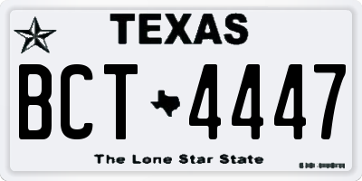 TX license plate BCT4447